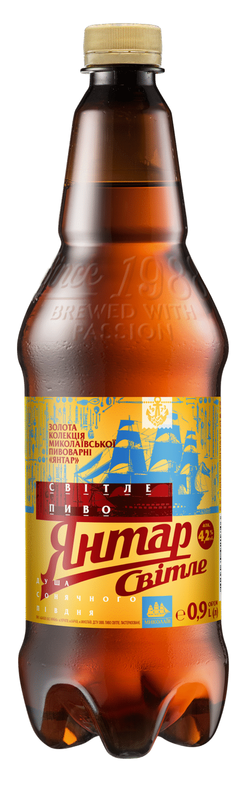 Янтарь Светлое 4.2% 0.9л х 12 бут +Pant