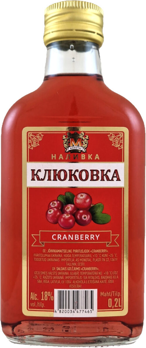Nalivka Kljukovka Cranberry 18% 0.2l